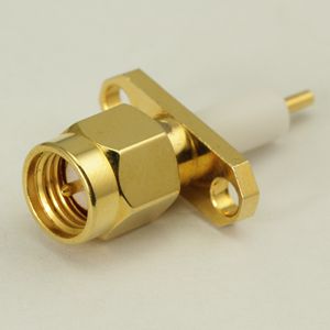 SMA 直式公头法兰盘安装连接器