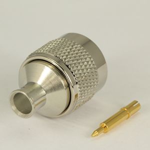 N 型直式公头半钢半柔电缆连接器