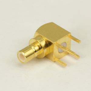 SMB 弯式公头PCB 安装连接器